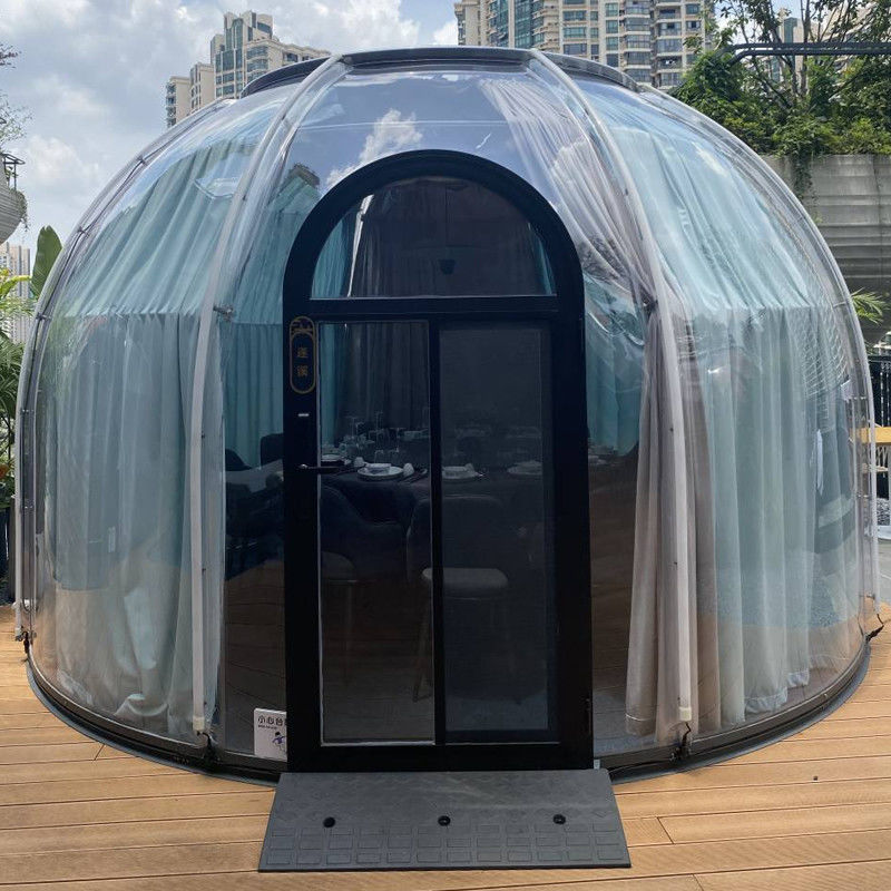 99.9% Resistensi UV Jelas PC Dome House Igloo Bubble Tent Untuk Camping Luar Ruang