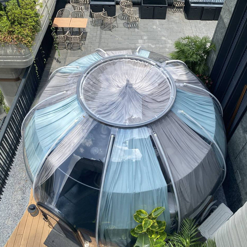 99.9% Resistensi UV Jelas PC Dome House Igloo Bubble Tent Untuk Camping Luar Ruang