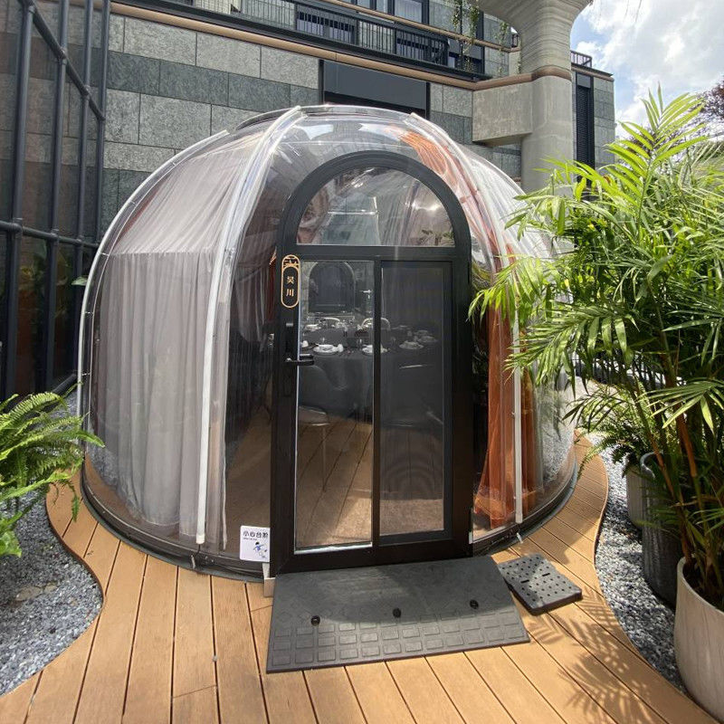99.9% Resistensi UV Jelas PC Dome House Igloo Bubble Tent Untuk Camping Luar Ruang
