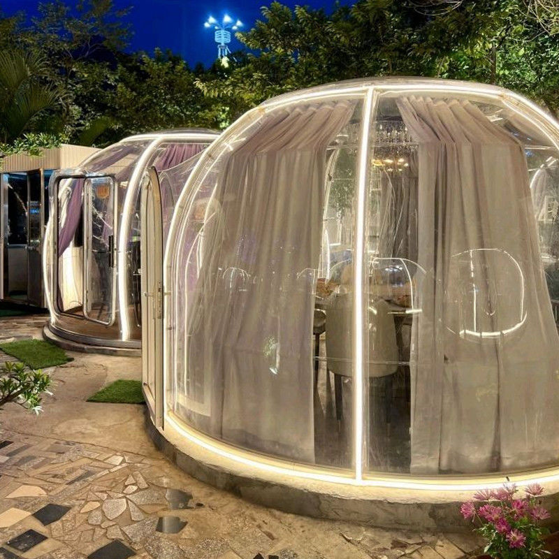 6m Geodetik PC Dome House Dengan Tinggi 3,3m PC Aluminium Resistensi UV ≥99,9%