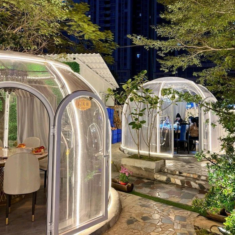 6m Geodetik PC Dome House Dengan Tinggi 3,3m PC Aluminium Resistensi UV ≥99,9%