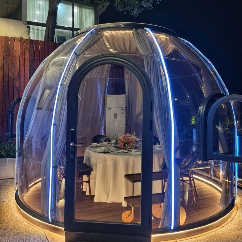 PC Aluminium Material Bubble Tent House 2.8m Tinggi Dome Tent Untuk Camping Luar Ruangan