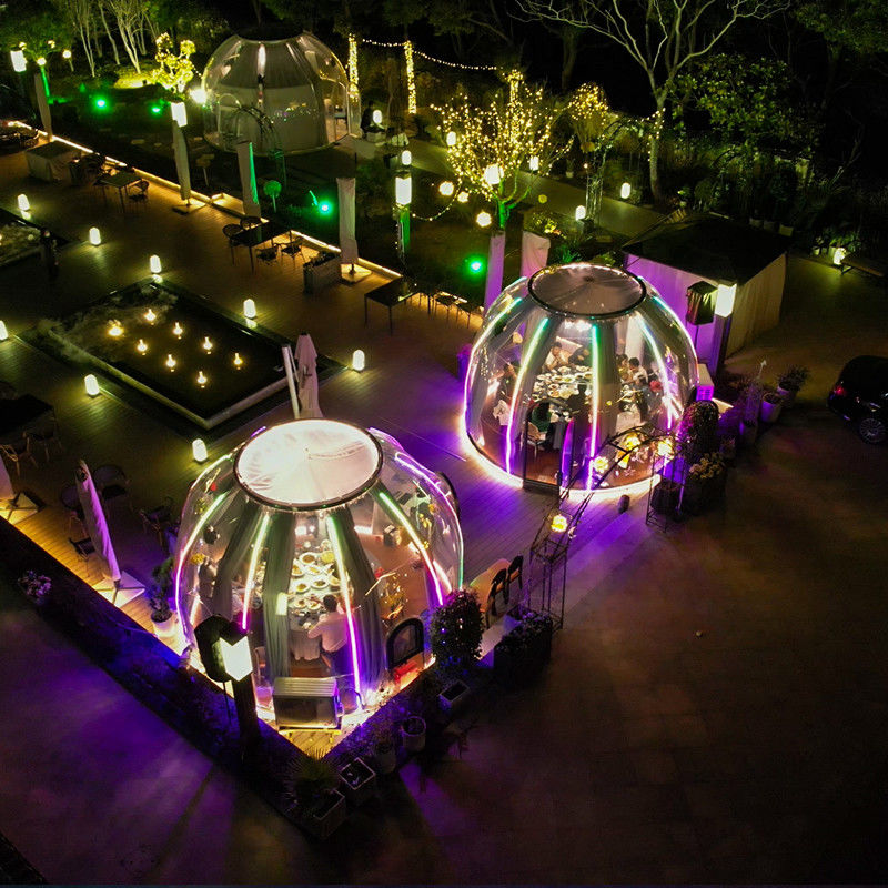 PC Aluminium Material Bubble Tent House 2.8m Tinggi Dome Tent Untuk Camping Luar Ruangan